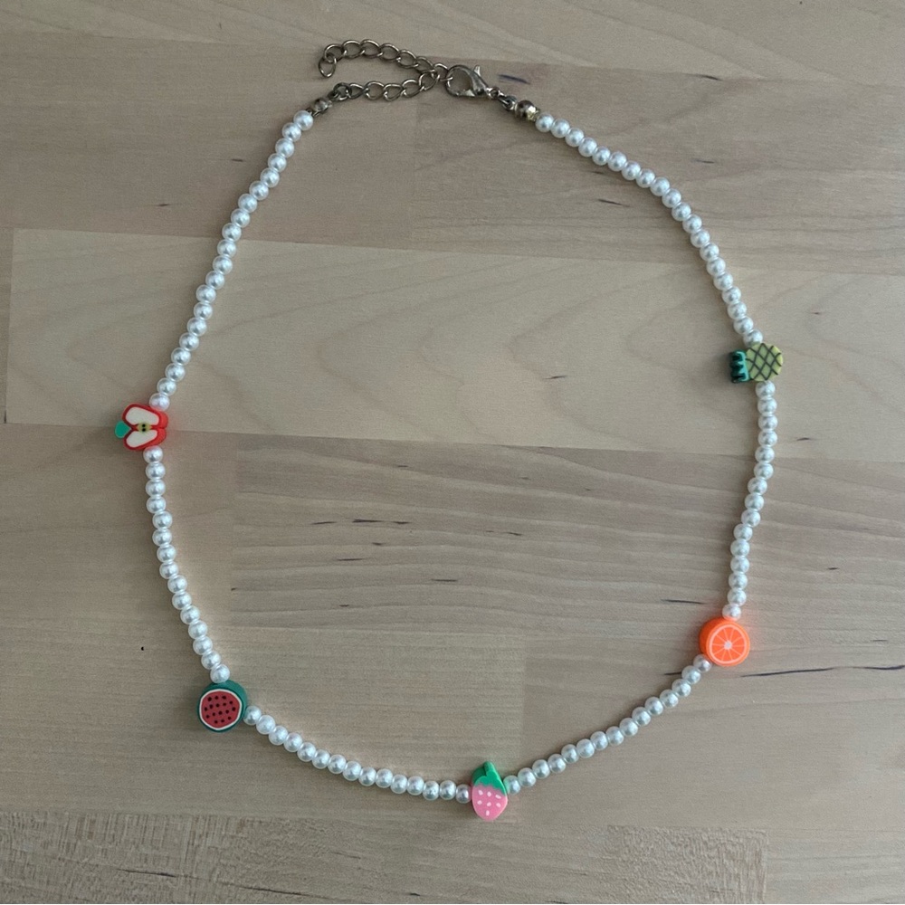 Handmade pearl fruit beaded necklace